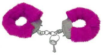 Algema de Metal com Pelúcia Rosa